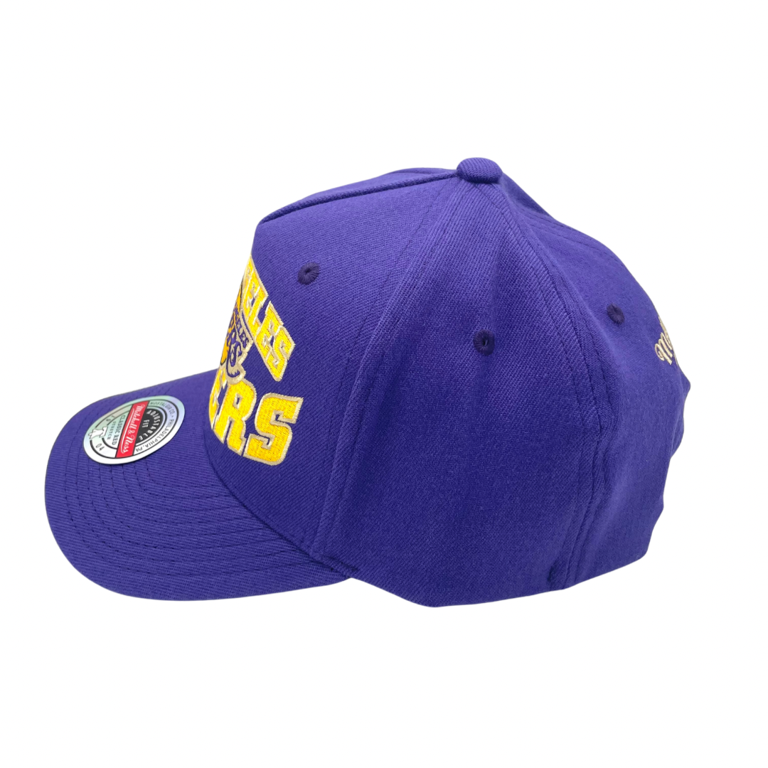 LA Lakers Hat - NBA Purple Lay up Stretch Classic Redline Snapback Cap - Mitchell & Ness